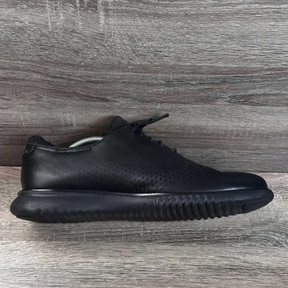 Cole Haan Zerogrand Oxford Shoes Mens 11.5 Black Leather Wingtip Dress Casual